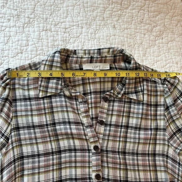 LOFT Multicolor Plaid Oversized Dress - Petite Lg - Picture 7 of 9